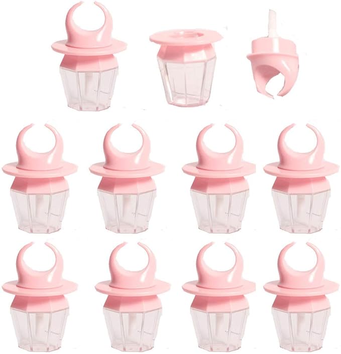 10 Pcs 8ml Pink Empty Lip Gloss Tube Bottle Diamond Ring Shape Plastic Refillable Lipgloss Tube Container Clear Lip Glaze Tube Wand Brush Lip Oil Vials DIY Cosmetic Lipstick Tube Makeup Tool