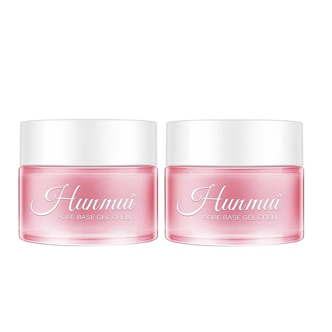 2Pcs Hunmui face primer pore base gel cream,Magical perfecting base face primer under foundation Anti-Aging WrinklesShrink Pore Remove Fine LinesExfoliatingAnti-Oxidation transparent