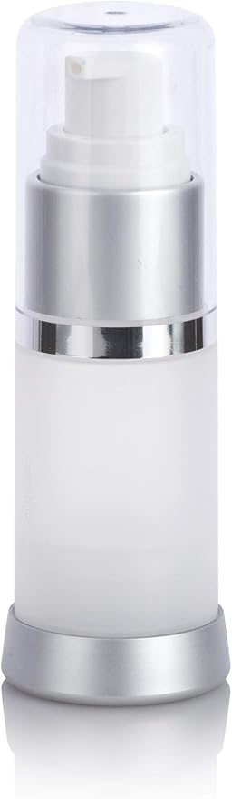 JUVITUS (6 PACK) 15 ml / 0.50 oz Frosted Airless Acrylic Foundation Bottle with Clear Cap + Funnel