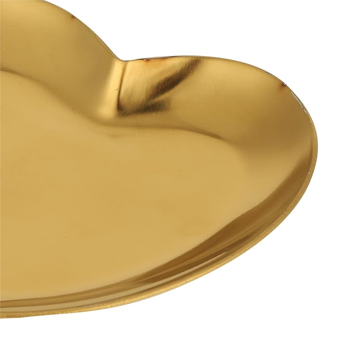 Heart Shaped Makeup & Nail Art Mixing Palette - Stainless Steel DIY Paint Color Mixing Tray - Resin (Gold)