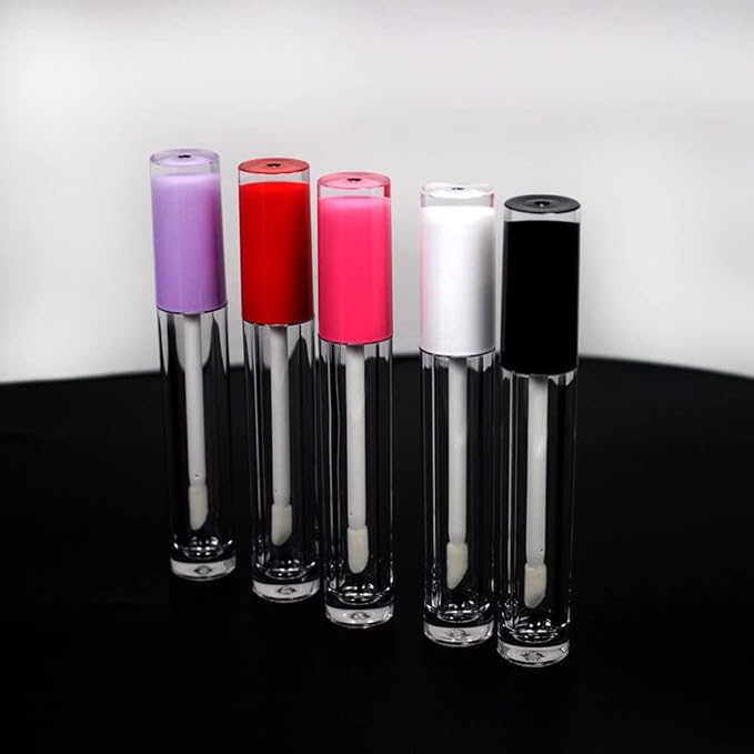 COSIDEA 22 pack empty round 5ml rose pink lip gloss tubes cute lipgloss tube containers with wand wholesale in bulk lip balm container packing