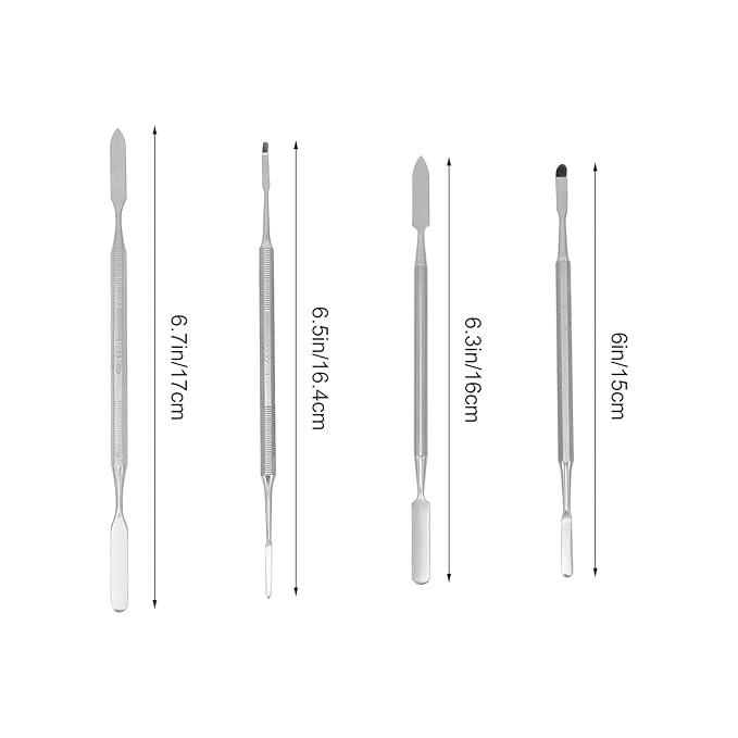 4Pcs Stainless Steel Depotting Spatula Makeup Spatula Tool Make Up Accessories for Makeup Cosmetics Mixing