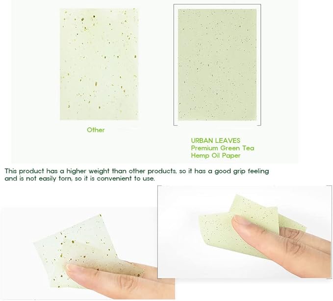 Premium Collection Oil Control Paper, Blotting Paper, Absorbing Sheets for Oily Skin Care (size 3.5" x 2.4") Made in Korea(Green Tea)