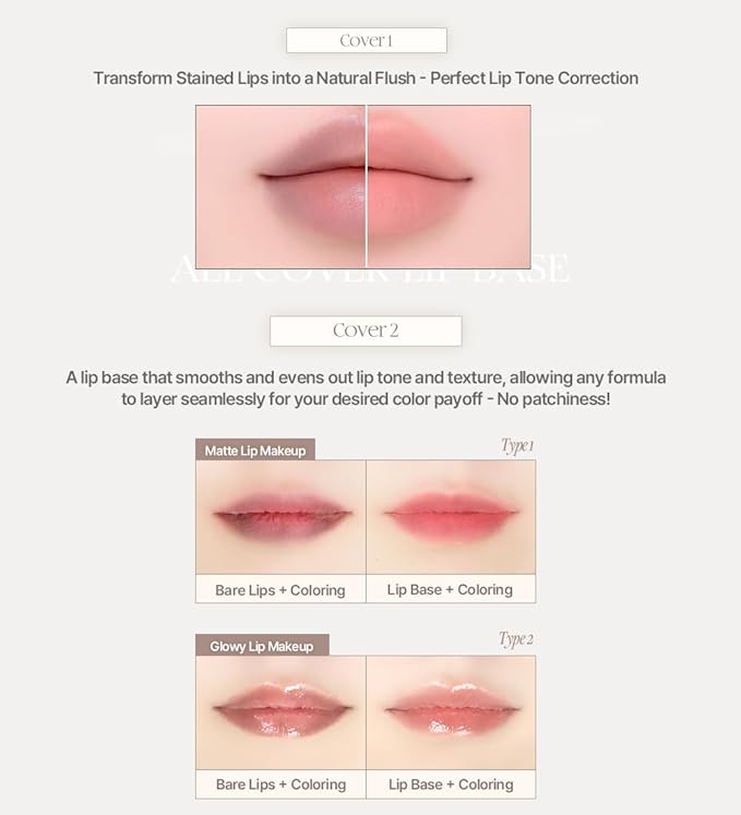 Heart Percent Dote On Mood All Cover Lip Base, Comfortable & Flawless Lip Tone & Texture Correction w/Lightweight Texture, #03. Nudy Pink
