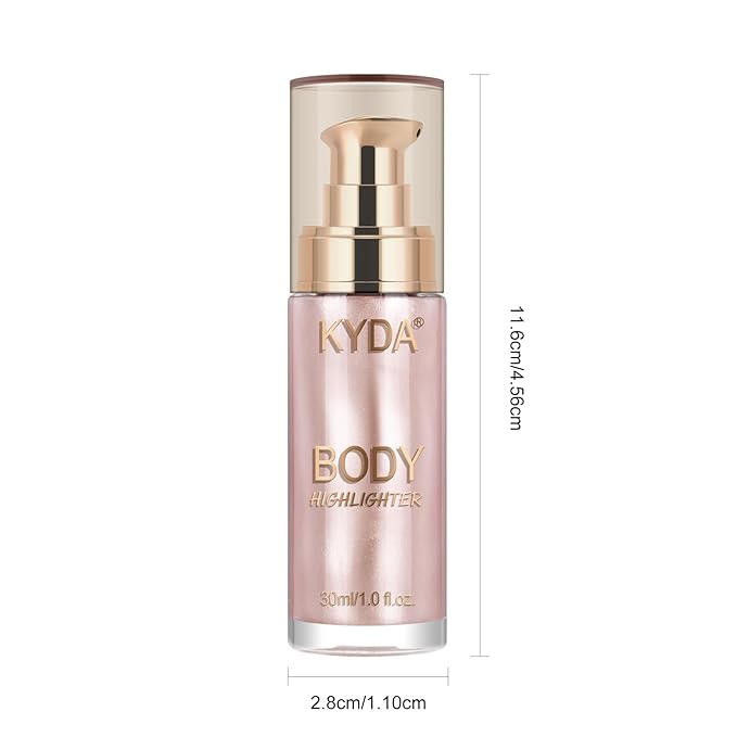 Body Shimmer Oil,Liquid Glow Illuminator Body Luminizer Glow For Body Face Smooth Radiant Bronzer Highlighter Foundation 1.0 Fl Oz#107