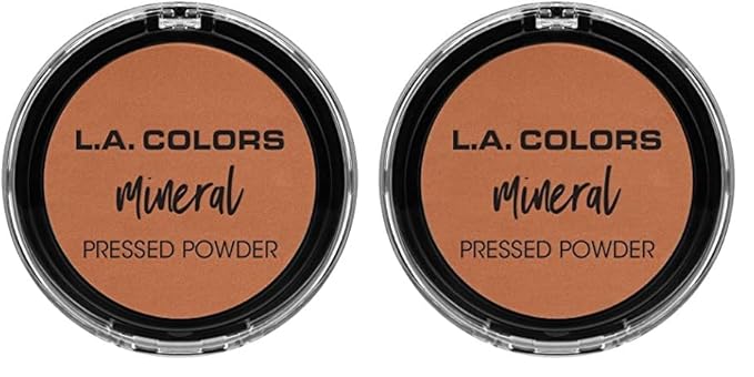 L.A. COLORS Mineral Pressed Powder, Nutmeg CMP381 (Pack of 2)