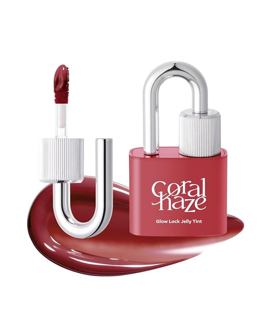 CORLAHAZE Glow Lock Jelly Tint 110 Chilling 4g, Hydrating Jelly Glow Lip Stain, High-Shine, Long-Lasting Color Moisturizing Lip Enhancer with Rosehip Oil, Collectible Lock-Shaped Design, Korean Makeup