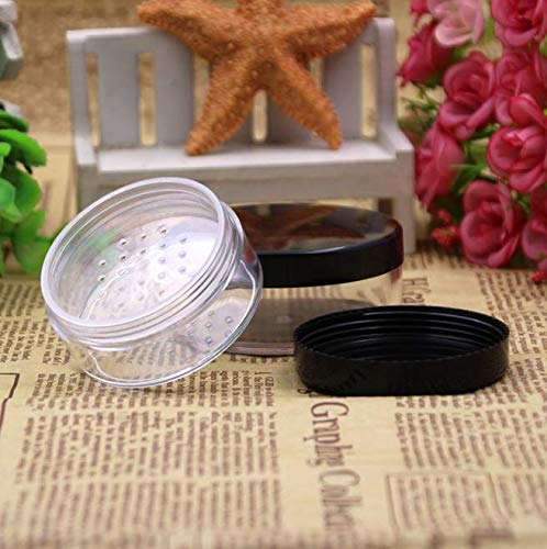 2PCS 30ML(1 oz) Plastic Loose Powder Compact Container DIY Makeup Powder Case, Empty Reusable Portable Loose Powder Container/Travel Powder Kit