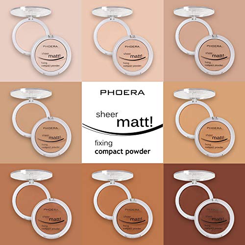 2 Pack PHOERA Matte Face Powder, Control Oil Brighten Skin Color Cover Blemish Makeup Face Setting Setting Powder Foundation。 (208 - Espresso)