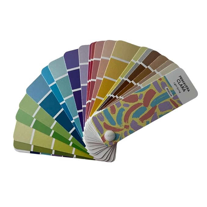 Bilingual Light Spring Palette Color Fan by Resolva Meu Look, Personalized Guide for Cost Saving, Smart Shopping, Outfit & Wardrobe Planning; Primavera Clara