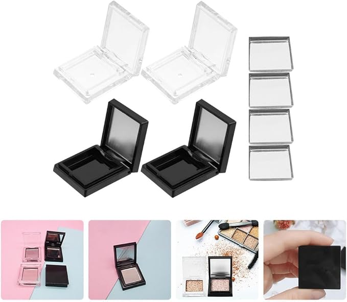 Beaupretty 4pcs Empty Eyeshadow Containers, Empty Square Eyeshadow Case, Makeup Shadow Container with 4 Pans