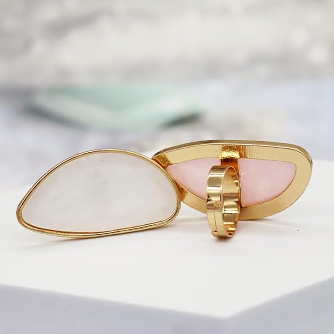 GSHLLO 2 Pcs Nail Art Palette Ring Nail Color Mixing Tray Nail Polishing Palette Makeup Foundation Mixing Plate with Finger Ring for Nail Salon Shop Heart