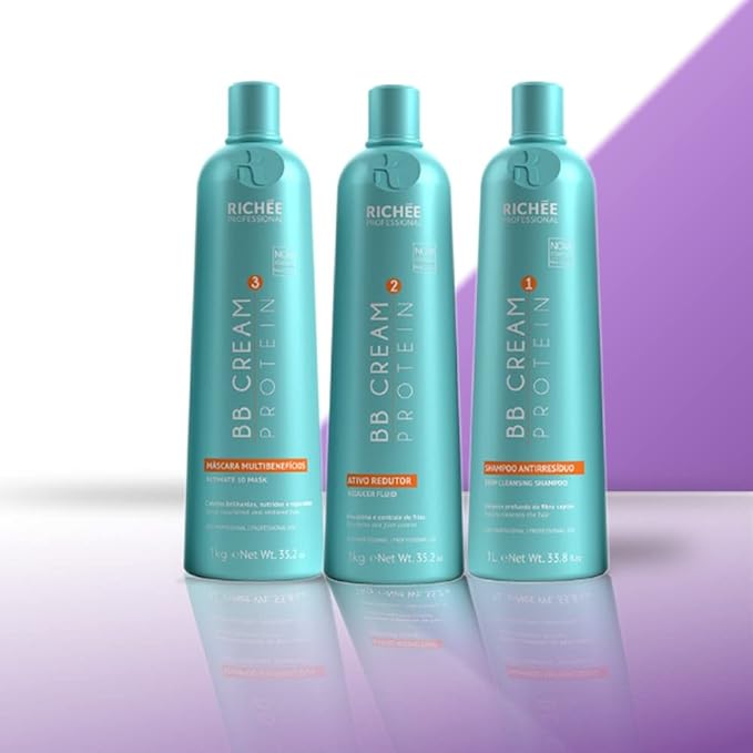 Richée Professional | Liso BB Cream Kit | Pure Active Ingredients And Extraordinary Shine | (3x) 1000 ml / 33.8 fl.oz.