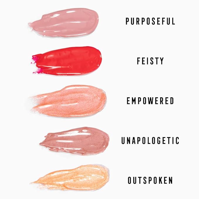 Vegan Lip Gloss for Soft Lips, Plumping, Hydrating Non-Stick Lipgloss for Women, Provides Maximum Shine, Paraben and Cruelty Free (Outspoken - Warm Orange Color)