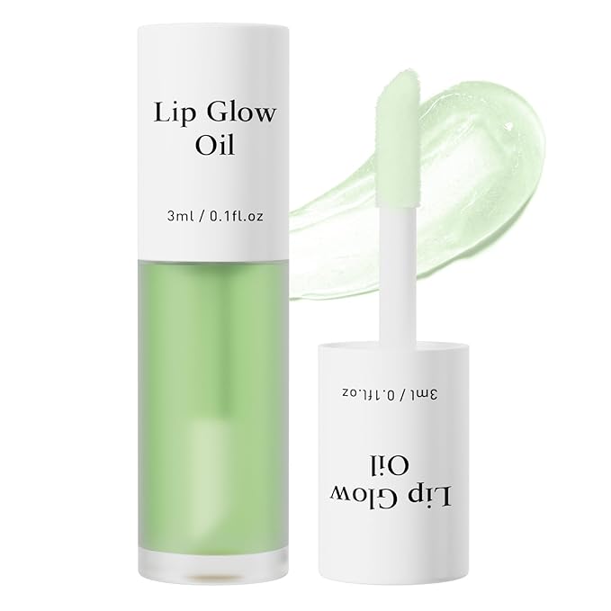 Hydrating Lip Glow Oil, Moisturizing Lip Glow Oil, Lip Plumper Gloss, Transparent Lip Gloss, Lip Oil, Plumping Lip Oil, Lip Balm, Tinted Lip Balm Lip Care (New Green apple)