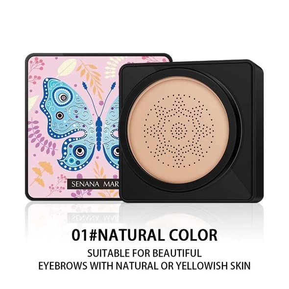 Air Cushion CC Cream Mushroom Head, Concealer Moisturizing BB Cream Foundation, Waterproof Matte Long Lasting Bright Face Makeup Base Long Lasting Cushion CC (2# Ivory)