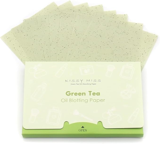 Kissy miss Green tea oil blotting sheets for face,500 sheets in 5 Pack,lift away excess oil,easy to slip into your purse, makeup bag, or even your pocket