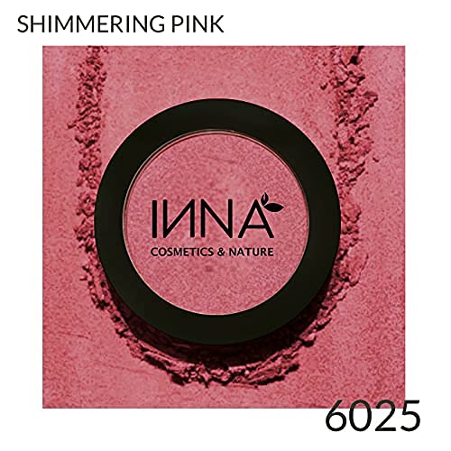 Inna Cosmetics & Nature - Blush 100% Natural, vegan, gluten free, paraben free, oil-free, Mineral, cruelty-free Made in Canada, 3 g. (Fantastic Rose) (Shimmering Pink)