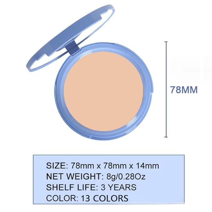 Kaely Oil Control Face Pressed Powder, Perfection Matte Compact Powder, Long Lasting Waterproof Finishing Powder Makeup, polvo compacto de maquillaje, Lightweight, Vegan, 130 True Beige