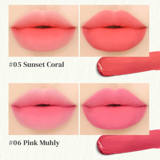 Bouquet Garni Blursome Velvet Lip Tint Red Vibe - Lip Stain Long Lasting Waterproof Korean Lip MakeUp Beauty Products - Smoother and Hydrating Lips with Rosehip Oil and Honey Extract