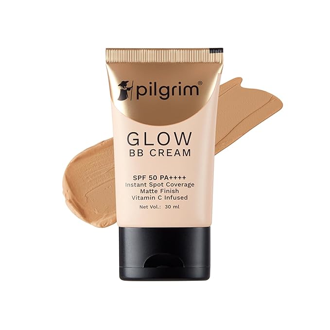 Beige Glow 3-In-1 Natural Bb Cream Medium Coverage For All Skin Types Spf 50 Pa++++ With Niacinamide, Hyaluronic Acid & Vit C - 1.01 Fl Oz (30ml), Pack Of 1