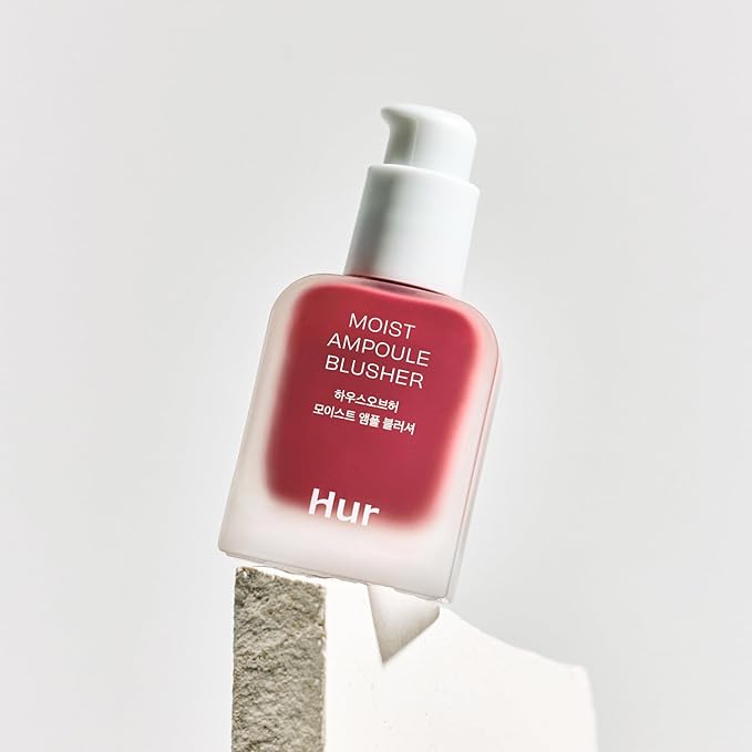 Moist Ampoule Blusher with 50% Moisture Essence | Hydrating & Long-Lasting Blush | 0.33 fl. oz. (9 Shades) - Deep Plum