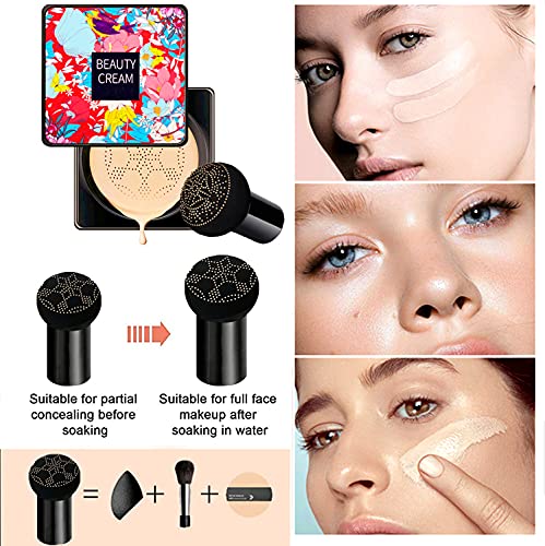 Mushroom Head Air Cushion CC Cream, Mushroom Head Air Cushion BB Cream/Air Cushion CC Cream/Concealer Long Lasting Nude Makeup Foundation,Oil Control, Moisturizing Air BB Cream