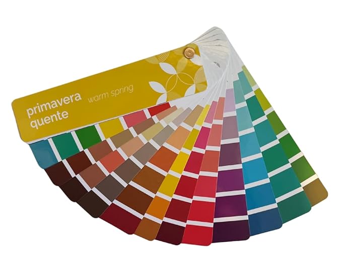 Premium Multilingual Warm Spring Color fan by Studio Immagine, Personalized Color Guide for Cost Saving, Smart Shopping, Outfit & Wardrobe Planning; Primavera Quente/Primavera Pura