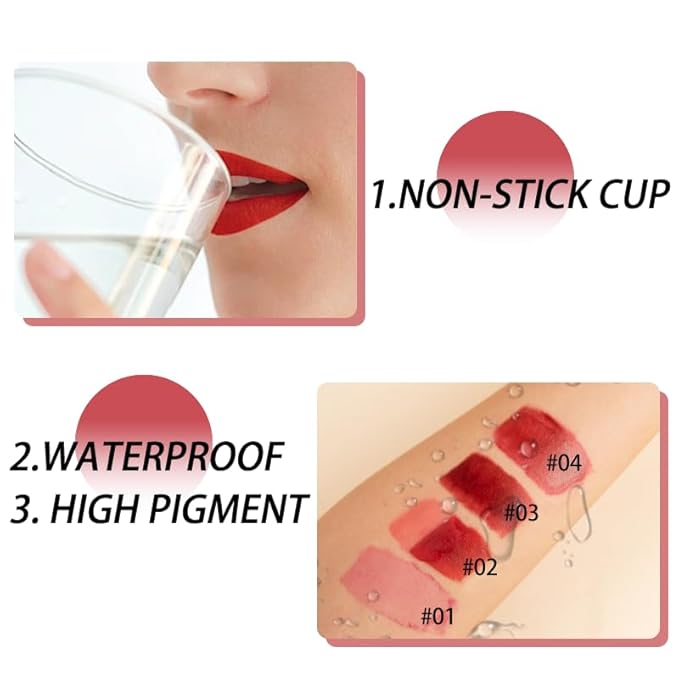 Lip Stain Peel Off, Long Lasting Matte Peel Off Lip Gloss, Waterproof and Transfer Proof lip Tint Stain, High Pigmented Lipstick Tattoo, Women Lip Makeup(#03)
