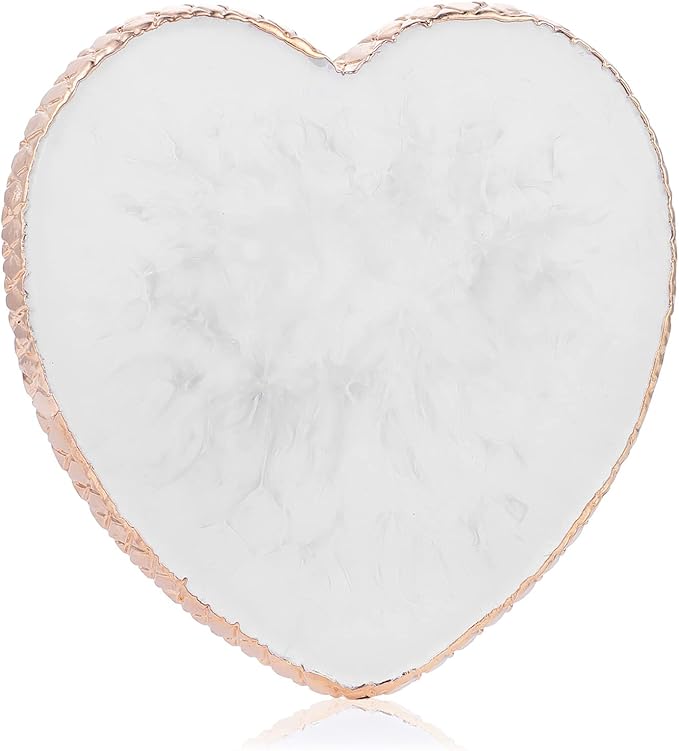 Resin Nail Art Palette Gold Edge Nail Holder Heart Shaped Color Makeup Foundation Mixing Tools Display Board Gel Nail Art Color Mixing Palette Painting Tray Manicure Tool