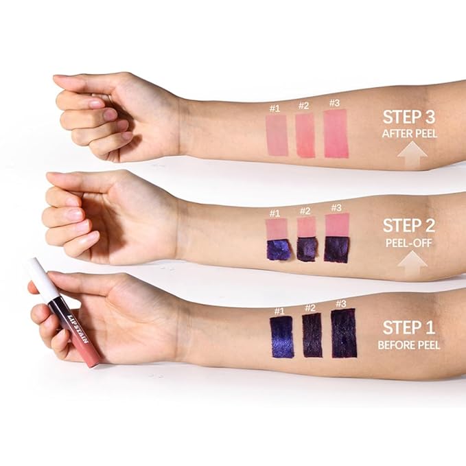 Pipe-off lip liner stain,line tattoo high-color Tint,Smudge-Proof,Waterproof,light brown/dark brown/burgundy long-lasting,Nude Matte Tint,Non-Fading, Full Coverage(#1 Light Pink)