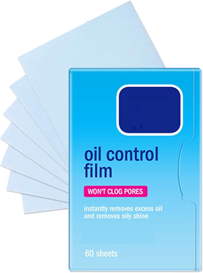 Oil Blotting Sheets for Face,Face Oil Absorbing Oil Blotting Paper for Oily Skin, Portable Oil Wipes Blue& Makeup-Friendly (E295)
