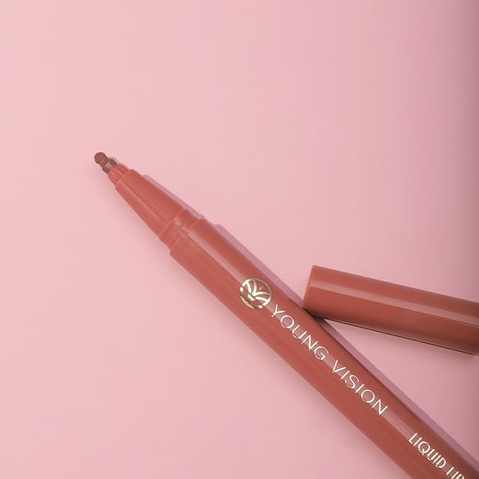 YOUNG VISION Gourd-Shaped Precision Liquid Lipstick & Lipliner - Nude Matte Perfection