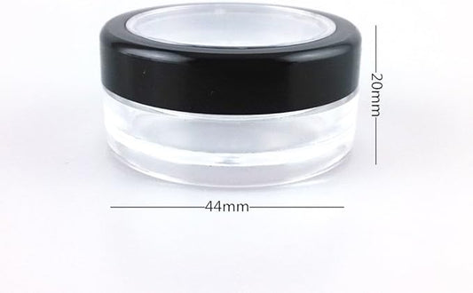 yueton 10pcs Black Edge Open Window 10 Gram Empty Clear Plastic Powder Compact Cosmetic Containers