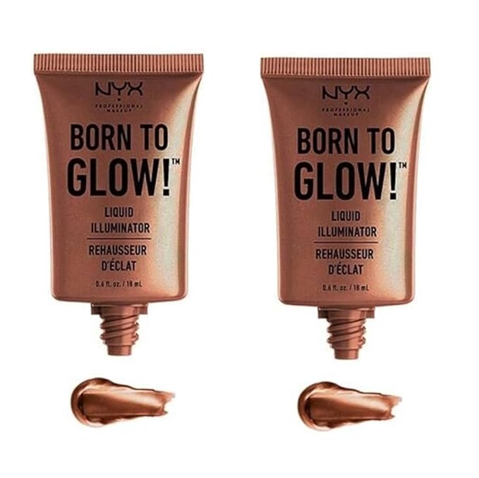 Pack of 2 NYX Born to Glow! Liquid Illuminator, Sun Goddess LI04