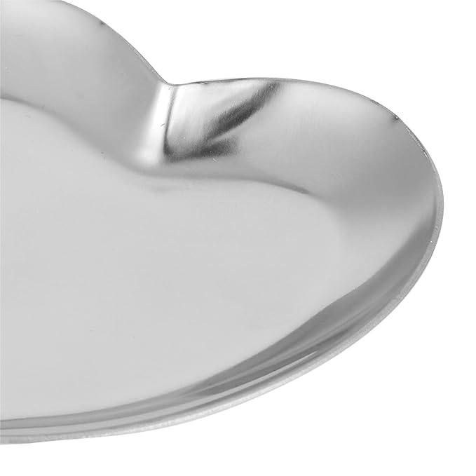 Nail Palette, Nail Palette Nail Palette Heart Shaped Art Palette Stainless Steel Palette Makeup DIY Paint Color Mixing Tray Nail Art Palette Resin(Silver)