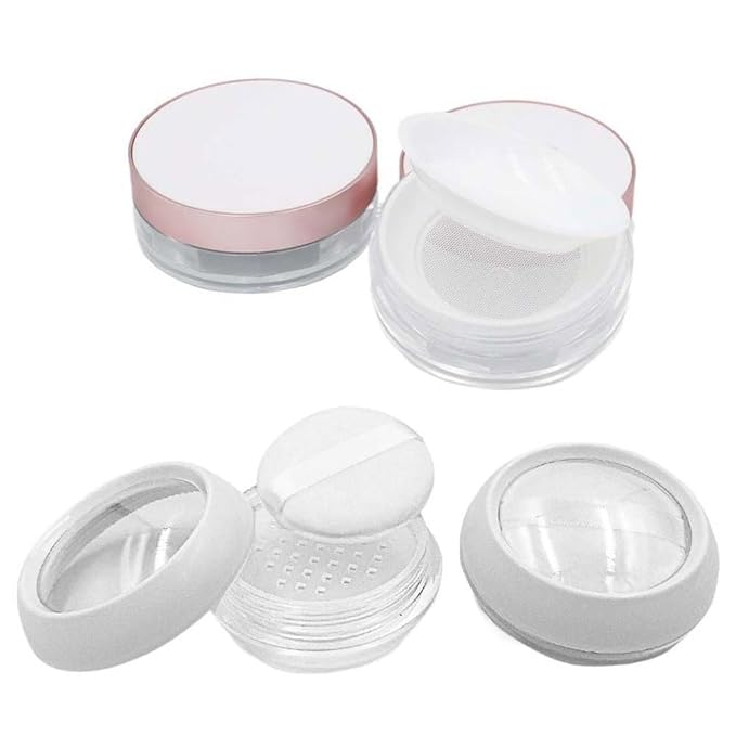 15g/20g Portable Loose Powder Container Makeup Case Plastic Empty Travel Powder Container Refillable Powder Box DIY Makeup Powder Case