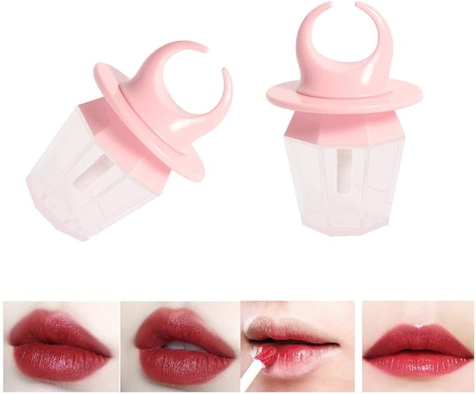 10 Pcs 8ml Pink Empty Lip Gloss Tube Bottle Diamond Ring Shape Plastic Refillable Lipgloss Tube Container Clear Lip Glaze Tube Wand Brush Lip Oil Vials DIY Cosmetic Lipstick Tube Makeup Tool