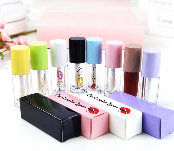 COSIDEA 30pcs Yellow Empty 6ml 0.2oz Lip Gloss Tubes with Big Doe Foot Wand,Round Lipgloss Containers,Concealer Tube Cosmetic Packing Container Bulk Wholesale