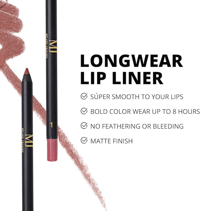 Lip Liner | Soft and Creamy | Moisturizing and Nourishing | Long lasting make up | 6 Beautiful Shades | Mela Beauty Studio Professional Makeup (1)