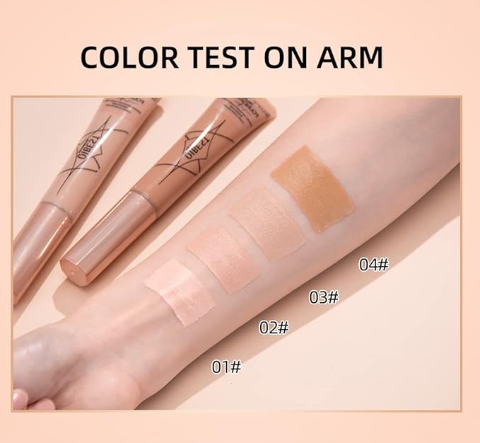 Liquid Foundation Beauty Wand - With Cushion Applicator Easy to Apply, Natural Lightweight Formula, Combination & Oily Skin, SPF 15, Longwear Medium-Full Coverage with Matte Finish (4#)
