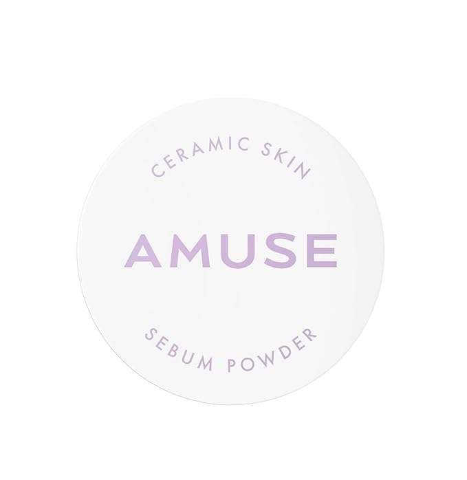 AMUSE SEOUL NEW Ceramic Skin Sebam Powder 2 Colors (Clear/Violet)】 Amuse Nosebum Pores & Sebum Cover Texture Cover Smooth Skin Adhesion Base Makeup Finish Powder Korean Cosmetics Vegan Wonyon