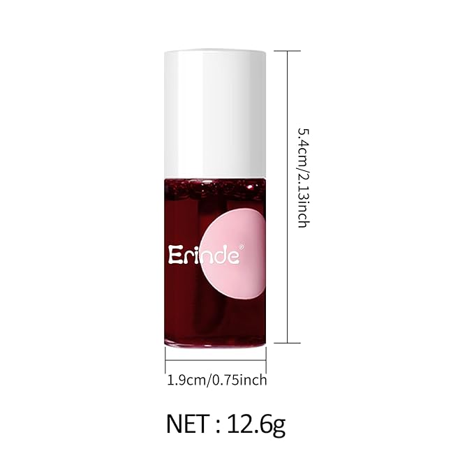 Erinde Water Lip Tint Stain, Mini Liquid Lipstick, Long Lasting Waterproof Lip & Cheek Stain, Non-Stick Cup Korean Lip Gloss, Lightweight, Transfer-Proof, Matte Finish Travel Size Lip Makeup