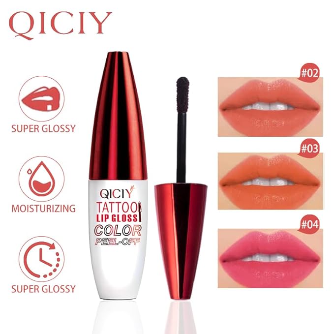 Lip Stain Peel Off, Long Lasting Matte Peel Off Lip Gloss, Waterproof and Transfer Proof lip Tint Stain, High Pigmented Lipstick Tattoo, Women Lip Makeup(#03)