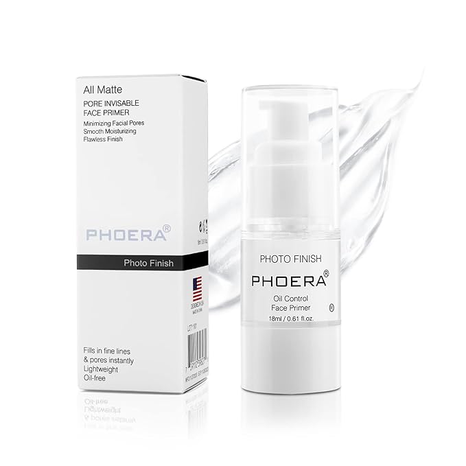 PHOERA Primer Face Foundation Primers,Face Primer for Makeup Long Lasting Hydrating Smoothing Isolated Moisturizing Oil Free Effect Make Up Base Matte Makeup Primer (18ml)