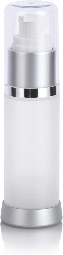 JUVITUS (6 PACK) 1 oz / 30 ml Frosted Airless Acrylic Foundation Bottle with Clear Cap + Funnel