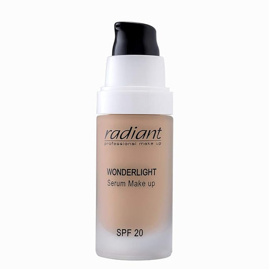 Radiant Professional Wonderlight Serum Liquid Foundation for Makeup Kit - Alternative to Bronzer Powder - Color Corrector & Under Eye Concealer - Matte Eyeshadow Base - 1.01 oz - Natural Beige (03)