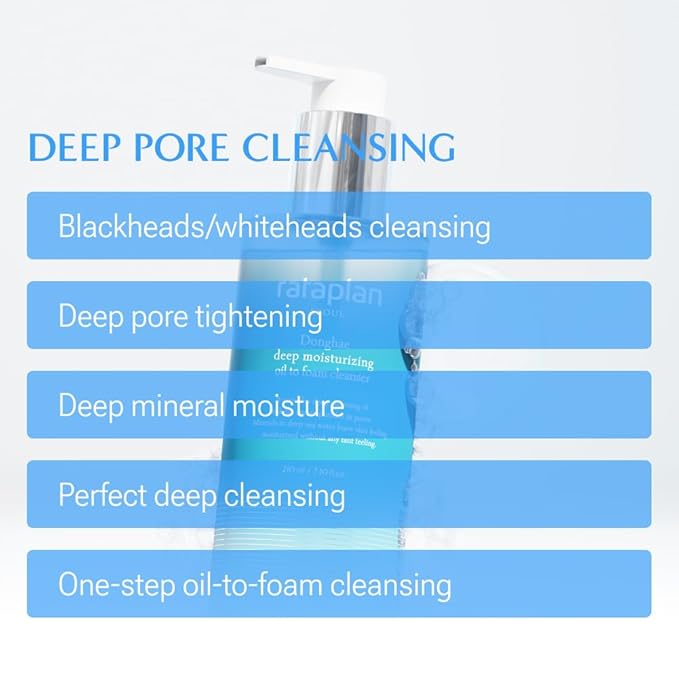 RATAPLAN Donghae deep moisturizing oil to foam cleanser - Double Cleanser, Daily Makeup Blackhead Remover, Oil Cleanser for Face, Korean Facial Cleanser, Korean Skincare 7.10 fl oz