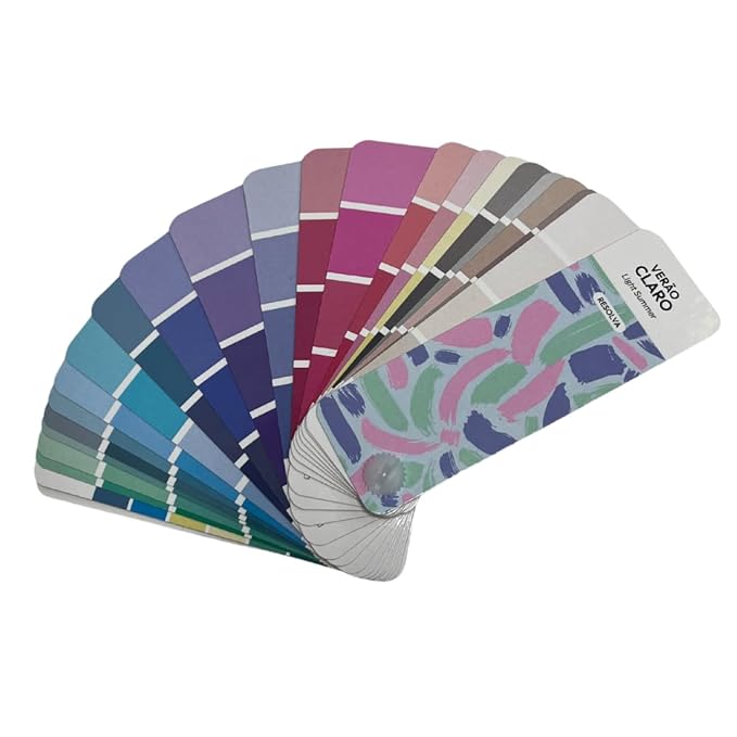Bilingual Light Summer Palette Color Fan by Resolva Meu Look, Personalized Color Guide for Cost Saving, Smart Shopping, Outfit & Wardrobe Planning; Verão Claro/Verano Claro