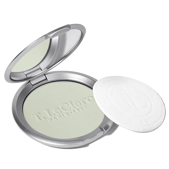 T.LeClerc Rice Compact Powder – Anti-Aging Pressed Powder with Brown Rice Ferment – Long-Lasting Natural Matte Finish – Moisturizing | Non-Comedogenic Face Powder (TILLEUL, 9G)